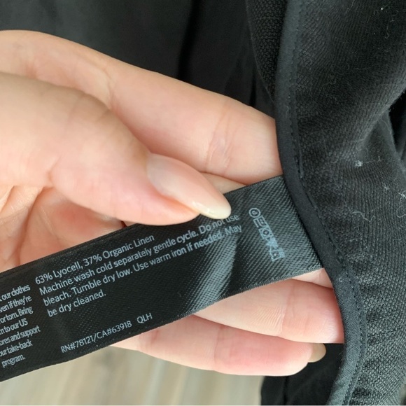 Eileen Fisher Tencel Organic Linen Slub blazer Jacket black large petite - Picture 7 of 8